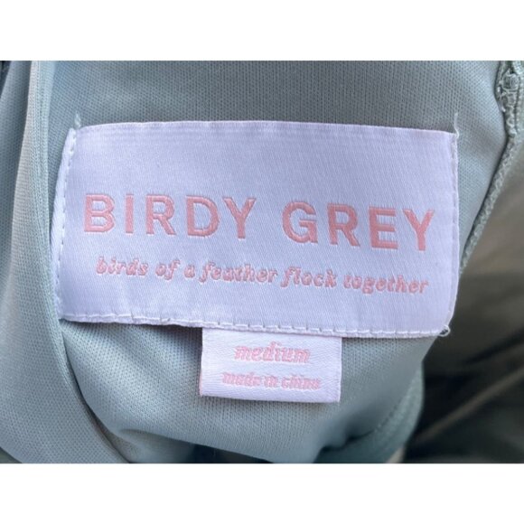 Birdy Grey Spence Convertible Bridesmaid Dress Size M Sage Green Chiffon Maxi - Picture 7 of 9